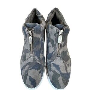 Blondo Glenda Camo Green Suede Leather Waterproof Hi-Top Sneakers 8M